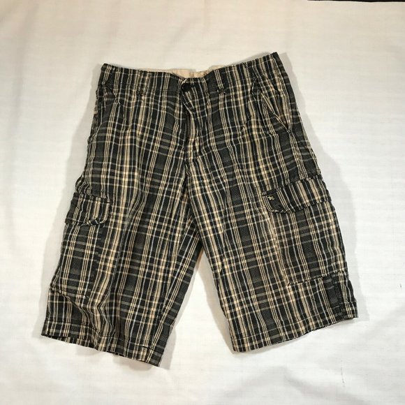 Vintage LL Cool J Casual Long Length Black Plaid Shorts Men's 30" - Picture 1 of 5